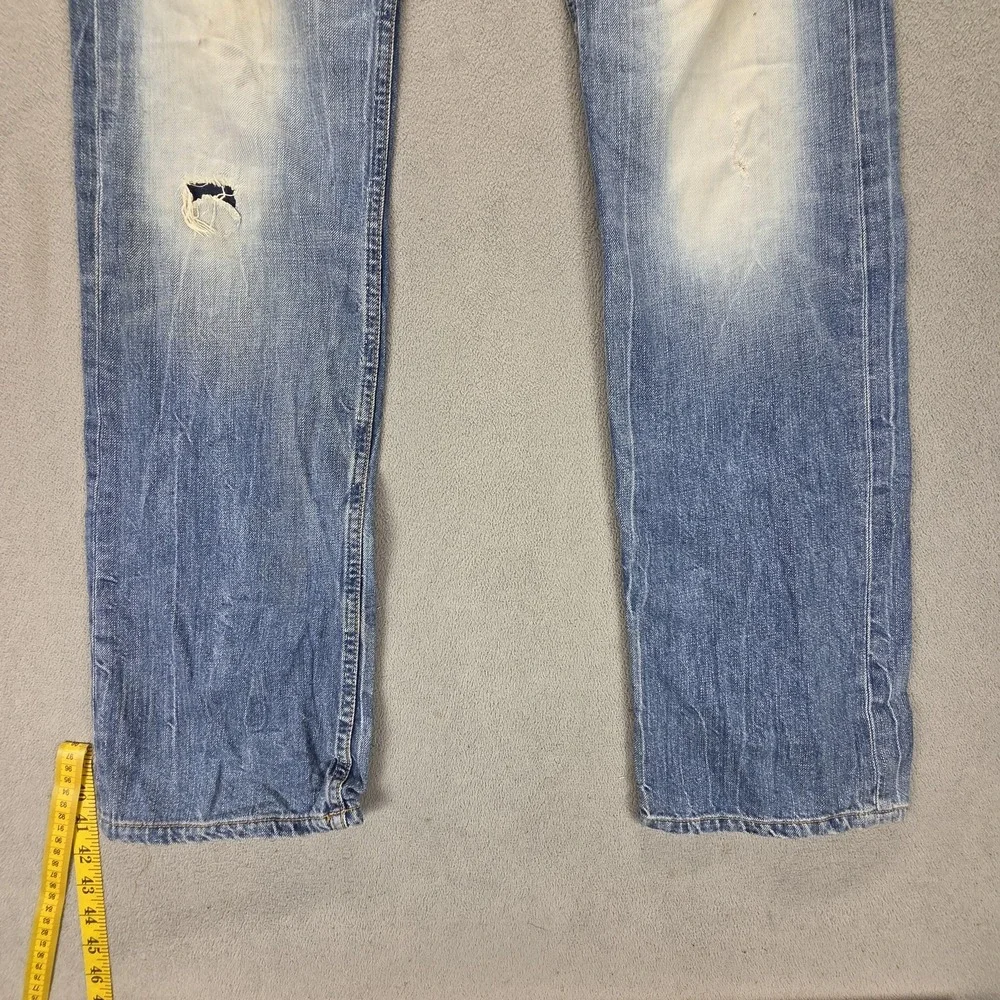 Diesel Jeans Mens 30x32 Blue Viker-R-Box Straight Distressed Made Italy 008MY